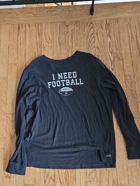 Life Is Good Black Mens Crusher-Lite Tee with Chest Print Size Large